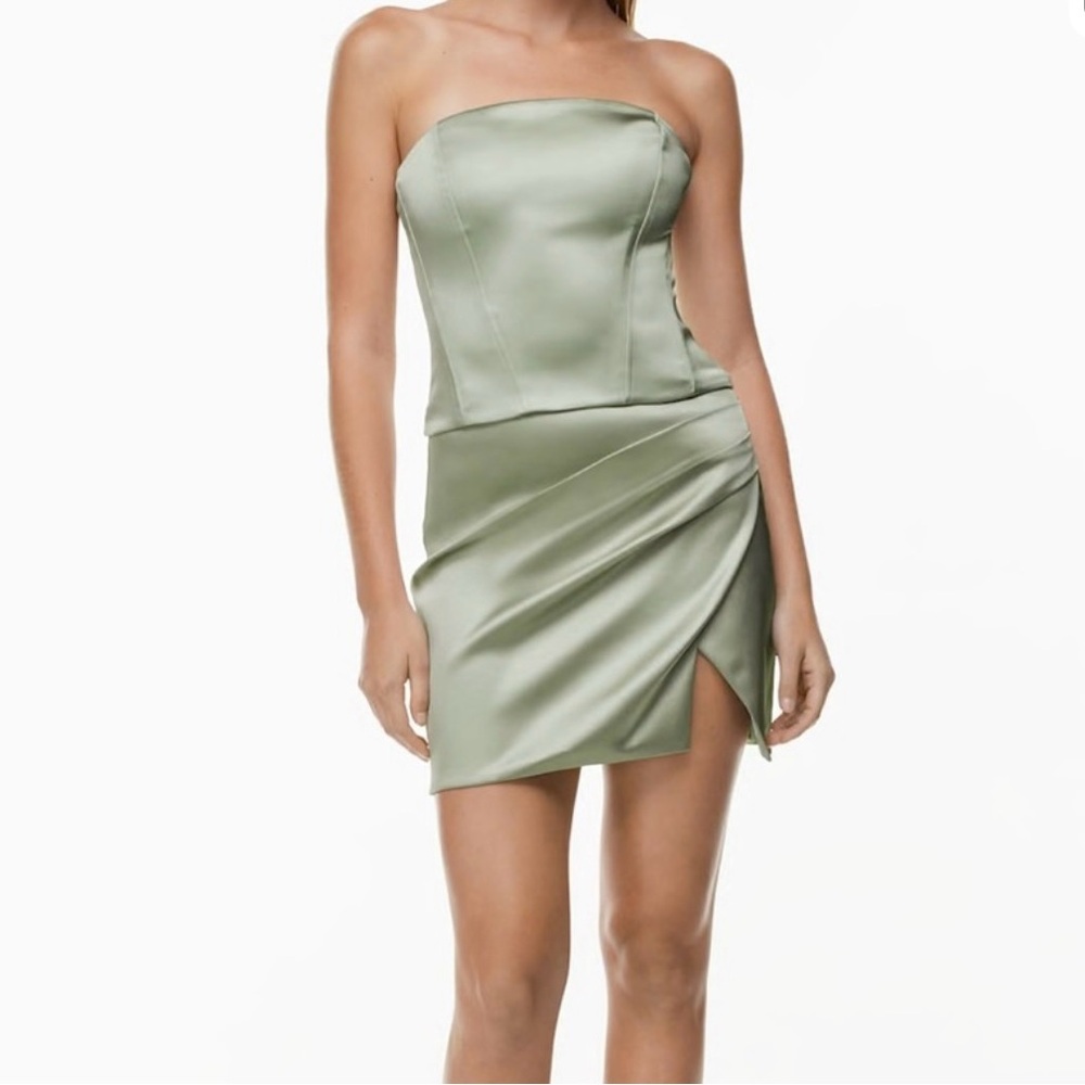 Elegant Green Strapless top bustier aritzia xxs